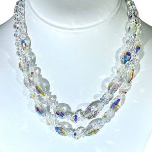 Crystal Necklace - 1950s Vintage - Double Strand